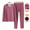 Ropa de primavera y otoño para madres de mediana edad y mayores, traje de pantalón largo para mujer, ropa interior térmica de dos piezas, engrosada, forrada de polar, para otoño e invierno