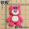 LOTSO morango urso pvc cola macia morango urso bunda peido carteira de motorista acessórios BRINQUEDO cadeira de carro volta Gancho desenho animado adesivo
