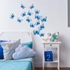PY3051 Decoración navideña 3D estéreo textura copo de nieve azul pegatinas de mariposa fondo para el hogar pegatinas de pared decorativas DIY