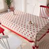 Nuevo Mantel de Estilo de Alta Gama con Caída, Impermeable, Resistente al Aceite, Lavable, Mantel de PVC con Estampado de Pepita de Perro Rojo