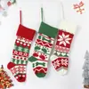 Calcetines de Punto Grandes Bolsa de Dulces Navideños Decoraciones Navideñas Calcetín Navideño Bordado e Impreso Rojo y Verde Decoraciones Festivas