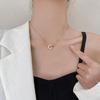 Collar de Acero de Titanio Inoxidable con Números Romanos para Mujer, Diseño de Nicho de Lujo Ligero, Cadena de Clavícula de Circonita Entrelazada de Alta Gama
