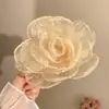 Pinza para el Cabello de Malla con Flor Grande para Otoño e Invierno para Mujer, Nuevo Pinza de Tiburón Versátil de Gama Alta para Moño, Accesorio para el Cabello