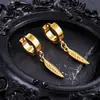 Aretes de Acero de Titanio para Hombres, Pinzas para Orejas con Borla y Cono Estilo Punk para Mujeres, Aros para Orejas Unisex sin Perforación, Accesorios para Orejas de Acero Inoxidable de Moda