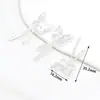 Colgante de Flor de Mariposa de Circonita de Alta Retención de Color Chapado en Cobre Pulsera Collar Accesorios Piezas de Joyería DIY D175