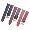 KX Fashion Correa con Patrón de Lichi de Cuero para Hombre, Correa de Cuero de Ternera Suave Ultradelgada con Pasador de Oreja, Accesorios para Correa de Reloj