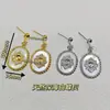 Pendientes de Plata de Ley S925 Anillo Colgante Configuración Zirconia Pedrería Estilo Chino Calabaza Concha Natural Set de Accesorios Venta al por Mayor