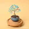 Árbol de la fortuna de citrino natural adorno pequeño, rosa-morado, trae buena fortuna, ideal para la oficina, escritorio o espacio de trabajo, un regalo creativo para la sanación y el bienestar