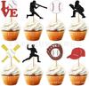 Venta caliente transfronteriza de Amazon, inserción de tarjeta para pastel con tema deportivo, acción de béisbol, decoración para fiesta de cumpleaños infantil
