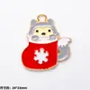 Colgante de Aleación Esmaltada Navideño Colgante de Gota Papá Noel Muñeco de Nieve Reno Colgante de Dibujos Animados Accesorios para Joyería DIY Pulsera Al Por Mayor