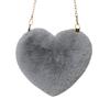 Popular Bolso de Corazón Transfronterizo Imitación Piel de Conejo Lindo Moda Bolso de Corazón Bolso de Mano para Mujer Bolso de Felpa con Forma de Corazón para Mujer