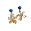 Nuevos Pendientes de Estrella de Cinco Puntas de Color Contrastante Frescos y Suaves Pendientes Dulces de Óleo Naranja Geométricos Elegantes Versátiles de Moda