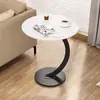Mesa de centro redonda pequena para uso doméstico, adequada para apartamentos pequenos, sala de estar, mesa lateral de sofá, design moderno e minimalista, pequena mesa de centro criativa, mesa de cabeceira