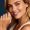 Anel de Casamento Aberto Bolha Romântico e Bonito com Moissanita Cor D Anel de Noivado Prata de Lei S925 Anel de Celeb da Internet de Luxo Mais Vendido