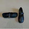 Zapatos Mary Jane retro cuadrados de tejido marrón para mujer, 2026 zapatos de verano de una sola tira, poco profundos, slip-on para ir al trabajo