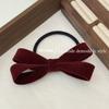 Pasador de Pelo de Lazo Tridimensional de Terciopelo Vintage Agarre Medio del Cabello Agarre del Cabello Estilo Nuevo Popular en Internet Banda de Goma Tendón Disco Cabello Horquilla Clip para Cola de Caballo de Mujer