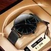 Nuevo Reloj para Hombre de Moda con Correa Fina de Malla Reloj de Moda Casual Simple para Hombre Reloj de Cuarzo Artículo Popular Transfronterizo para Estudiantes