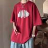 2025 Nueva Llegada Camiseta de Manga Corta Graffiti para Hombre Verano Estilo Japonés Retro Marca de Moda Holgada Talla Grande Camiseta Pesada de Media Manga