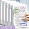 Cuaderno de Inglés B5, Cuaderno de Hojas Sueltas No Irritante, Cuaderno de Espiral Desmontable, Cuaderno de Hojas Sueltas de Cuatro Líneas y Tres Cuadrículas, Cuaderno de Secundaria