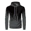 Sudadera con capucha casual estampada digital 3D para deportes al aire libre, Otoño/Invierno 2025, Versión de forro polar delgado, Holgada