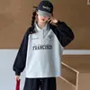 Conjunto de Moletom Estilo Americano para Meninas Primavera e Outono 2026 Novo Top Polo de Outono para Meninas Mais Velhas Calça Comprida de Roupa de Trabalho Infantil