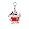 Periféricos de Anime Crayon Shin-Chan Nohara Shinnosuke Xiaobai Nini Fumou Llavero Colgante de Acrílico