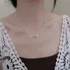 Collar con Anillo de Zirconia de Temperamento para Mujer Cadena de Clavícula Personalizada Nuevo Estilo Caliente 2025 Lujo Accesible Nicho Collar de Gama Alta