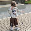 Conjunto Nezha para Meninos Primavera e Outono 2026 Novo Estilo Moletom Nezha Infantil Roupa de Primavera Estilosa para Bebê Conjunto Esportivo de Duas Peças
