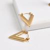 Pendientes triangulares distintivos de estilo europeo y americano, elegantes y sencillos pendientes de metal, modernos pendientes atmosféricos en forma de V.