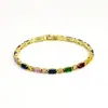 Pulseira de Cristal Vermelho Diamante Zircônia Transfronteiriça Europa e Estados Unidos Linha Única Full Diamond Corrente de Tênis da Moda Cor Amazon Pulseira
