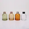 Garrafa de Aroma Transparente Colorida Sem Fogo para Carro, Hotel, Casa, Banheiro, Garrafa de Aroma com Rattan e Flores Secas, Garrafa de Óleo Essencial