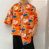 Camisa Floral Retro Tailandesa Estilo Hong Kong Verano Manga Corta Holgada Atractiva Estilo Pareja Sudeste Asiático Camisa de Playa
