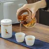 Taza de Servicio Justa al por Mayor Estilo Japonés Resistente a Altas Temperaturas, Recipiente para Compartir Té, Juego de Té Kung Fu de Vidrio de Borosilicato Alto, Taza Individual