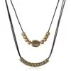 Acessórios Novos Transfronteiriços Estilo Casual Retrô Moda Feminina Colar com Pingente de Tubo de Bronze Acessórios de Uso Personalizado