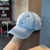 Boné de Brim Lavado com Letras Ins Estilo Japonês Feminino Primavera e Verão Estilo Coreano Tendência Masculino Casual Versátil Protetor Solar Boné de Basebol
