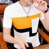 Camiseta de Manga Curta Masculina Gola Redonda Linho de Gelo Top Masculino Roupa 2026 Verão Nova Tendência Jovem Camiseta de Seda Gelada de Manga Meia