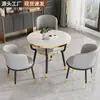 Mesa Pequena de Chá para Varanda, Conjunto de Mesa e Cadeiras para Recepção e Negociação de Escritório, Mesa de Café Pequena para Apartamento Pequeno Doméstico, Mesa de Jantar, Mesa Redonda Pequena de Lazer