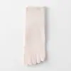 Calcetines de Cinco Dedos para Mujer de Primavera y Verano, Calcetines Antibacterianos y Desodorantes de Dedos Divididos, de Longitud Media, Absorbentes de Sudor y Transpirables, de Color Sólido, Delgados, de Dedos Divididos