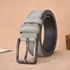 Novo Cinto Masculino Cinto de Couro Estilo de Alto Padrão Versátil para Negócios Fivela de Pino de Liga Venda Quente Transfronteiriça