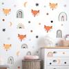 Nuevo FX-E62 dibujos animados zorro arcoíris niños dormitorio porche hogar pared fondo embellecimiento pegatinas de pared autoadhesivas