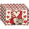 Amazon Día de San Valentín Mantel Individual Rojo Atmósfera de Amor Arreglo Mantel Individual Occidental Lino Resistente a la Suciedad Vajilla Esterilla Aislante