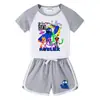2023 Crianças Verão Novo Terno Meninos e Meninas Bebê Calças Quentes Manga Curta Camiseta Shorts Casual Esportes Conjunto Infantil de Duas Peças