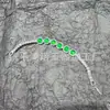 Pulseira de Jade Gelo de Alta Qualidade com Banhado a Prata e Luxuoso Cravejamento Total em Diamante, Pulseira em Formato de Cabaça, Joias de Jade Gelo de Alta Qualidade, Fonte de Suprimentos para Transmissão Ao Vivo