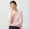 26 Novos Suéteres de Cashmere Femininos com Padrão de Diamantes em Tricô Trançado, Gola Redonda Pulôver, Caimento Solto Suéter de Tricô de Cashmere para Outono e Inverno, Camada Base