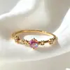 Anillo Abierto Ajustable Tilenny Estilo Ins Más Vendido Transfronterizo con Circonita para Mujer, Diseño Floral Dulce y Lindo