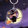 Chaveiro de Halloween Transfronteiriço Personalizável Ação de Graças Casamento Estilo Abóbora Fantasma Rosa Chaveiro de Acrílico Doce e Descolado