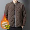 Yingao Terciopelo para Hombre Nuevo Abrigo de Algodón Invierno Más Terciopelo Engrosado Cuello Alto Acolchado de Diamante Cálido Chaqueta Transfronteriza Ropa de Abrigo