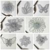 Adhesivo de Tela de Encaje Gris Decoración Hecho a Mano DIY Parche para Agujeros Moda Personalidad Adhesivo de Flor Decoración Adhesivo de Tela Bordada Combinable