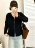 Ropa para Mujer Tallas Grandes Fuente Sudadera con Capucha Chaqueta de Doble Cremallera Superior Estilo Otoño 2026 Cárdigan de Punto Holgado para Mujeres Tallas Grandes