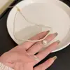 Collar de Perla y Moño con Circonita para Mujer, Nuevo Collar Gargantilla, Elegante y Sofisticado, Accesorio de Cadena Versátil para Clavícula
